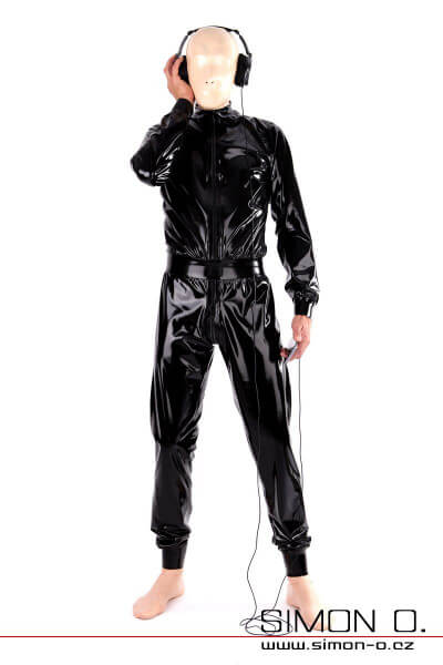 Volný latexový catsuit pro muže černý