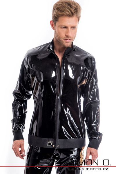 Latexová mikina se stojáčkem a kapsami