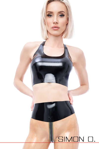 Latexový Crop Top za krk