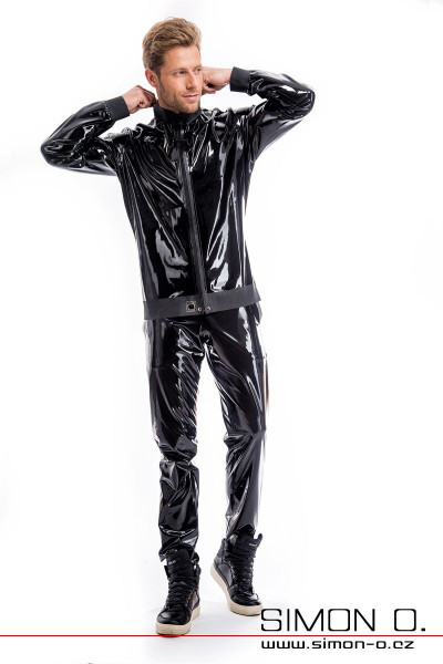 Latexová mikina se stojáčkem a kapsami