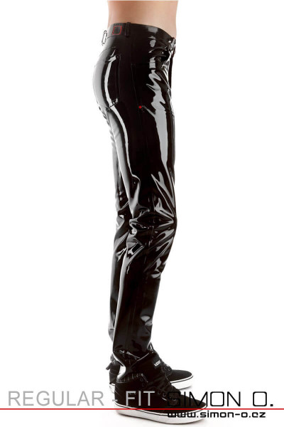 Pánské latexové džíny s kapsami vpředu i vzadu