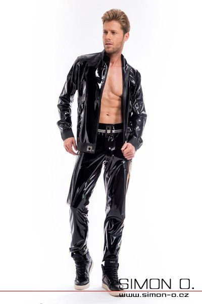 Latexová mikina se stojáčkem a kapsami