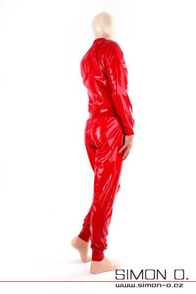 Volný latexový catsuit pro muže červený