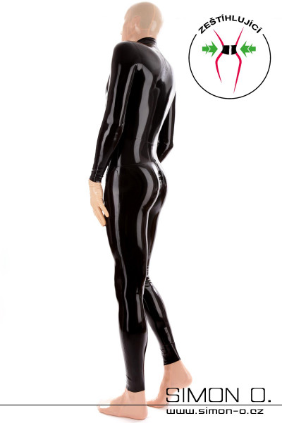 Latexový catsuit pro muže v černé barvě