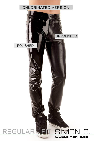 Pánské latexové džíny s kapsami vpředu i vzadu