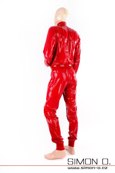 Volný latexový catsuit pro muže červený