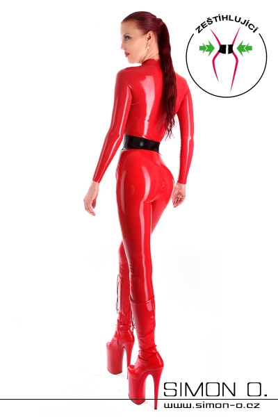 Dvoubarevný latexový catsuit zeštíhlující - SIMON O.
