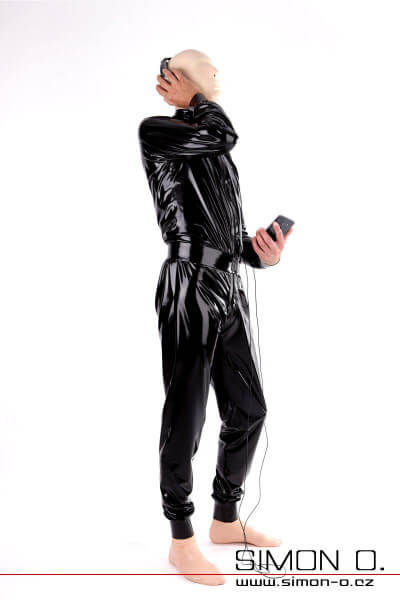 Volný latexový catsuit pro muže černý