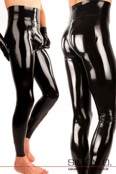 Pánské latexové Push Up Kalhoty s vysokým pasem