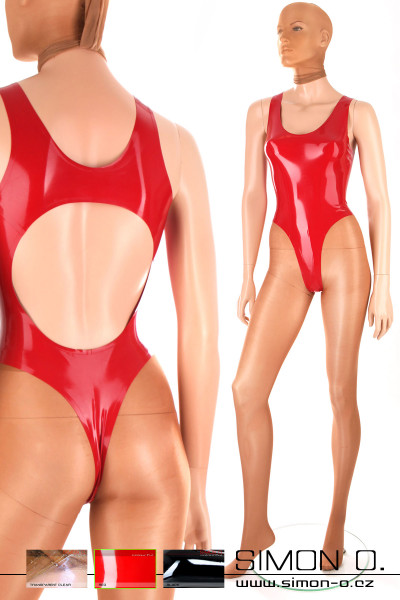 Latexové plavky tanga červené